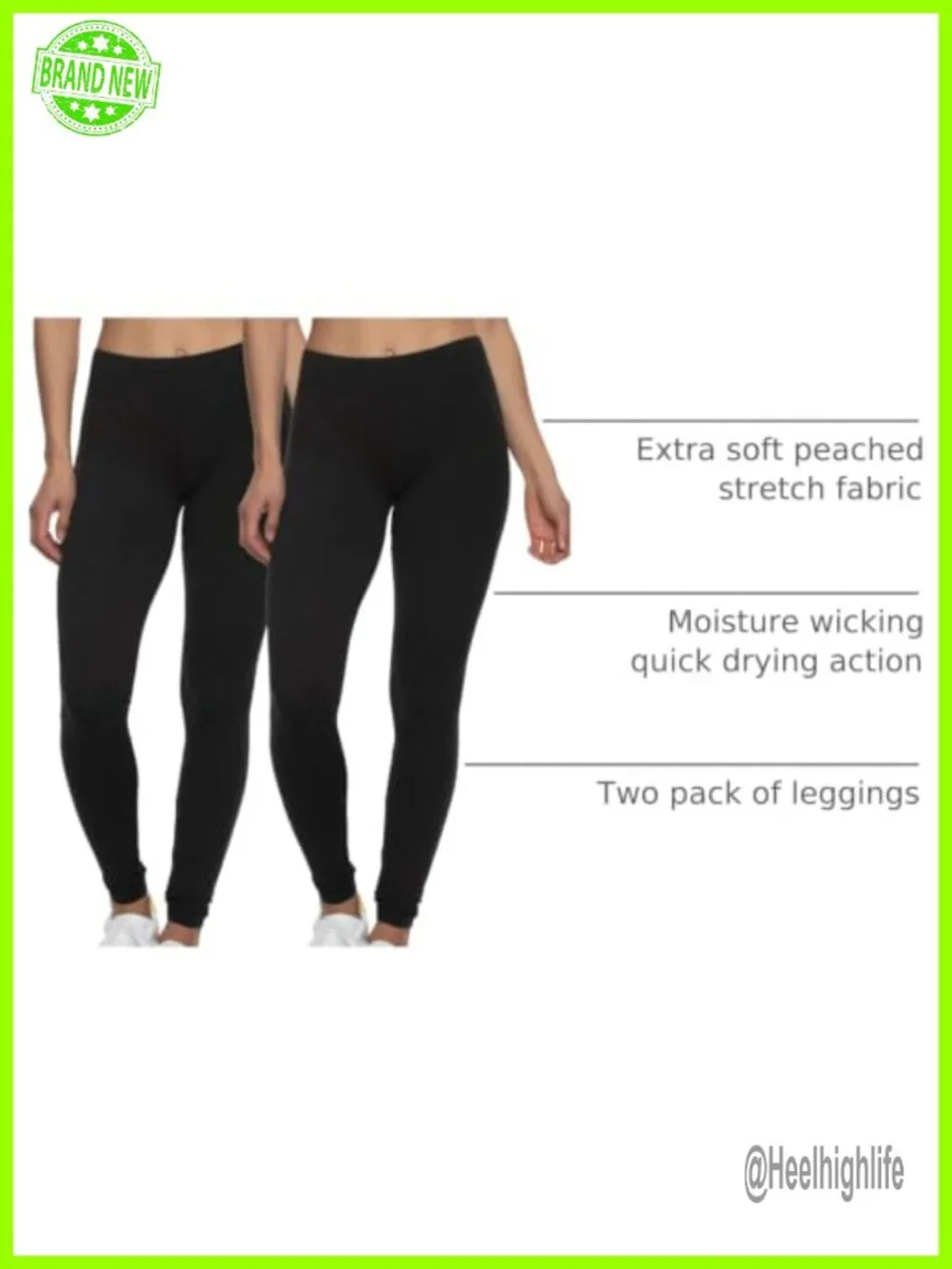 Velvety Super Soft 4-Way Stretch High-Waist Yoga Leggings 2-Pack